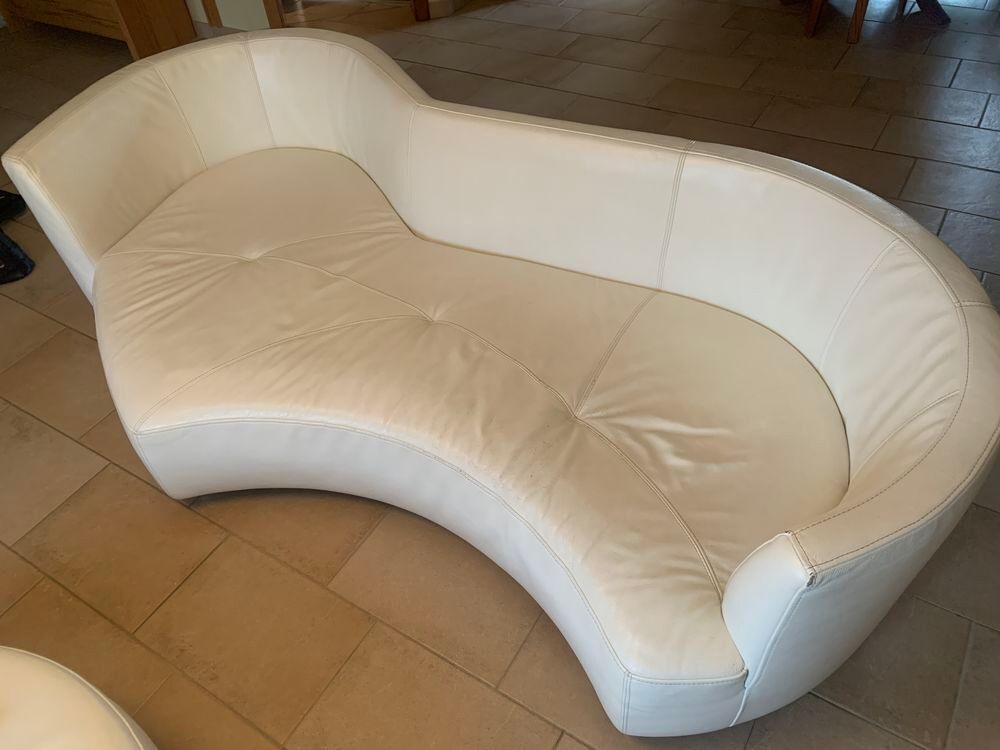 Canap&eacute; cuir blanc Meubles