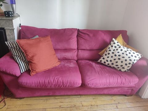 Canap convertible rose velours 90 Lyon 7 (69)