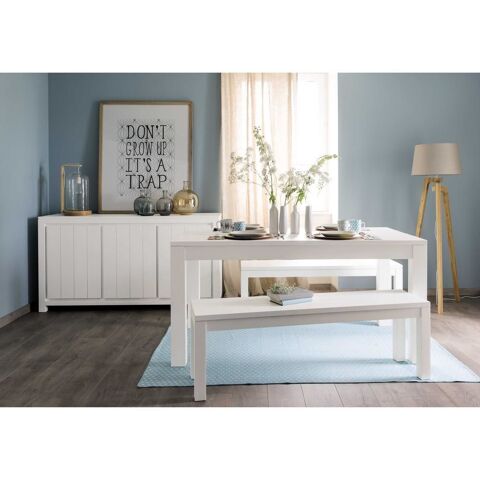 Table  manger blanche avec lattes (6 personnes) 120 Paris 19 (75)