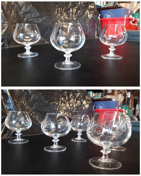 Verre cristal _ Verre  cognac _ 9 pices _ Vintage _ 7 30 Apremont (73)
