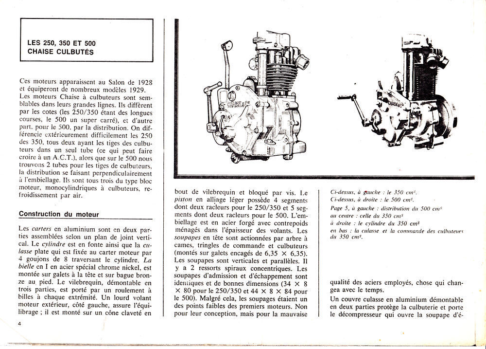  "Moteurs CHAISE documentation motos depuis 1927" Bricolage