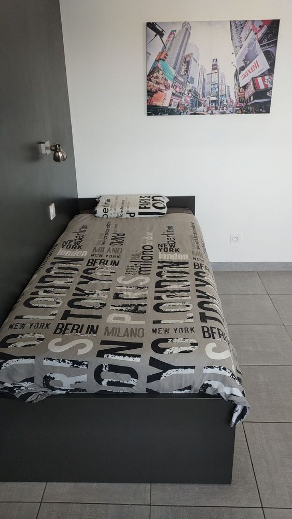 Lit Design 90x190 Enfant/Ado avec son Sommier &amp; Matelas Meubles