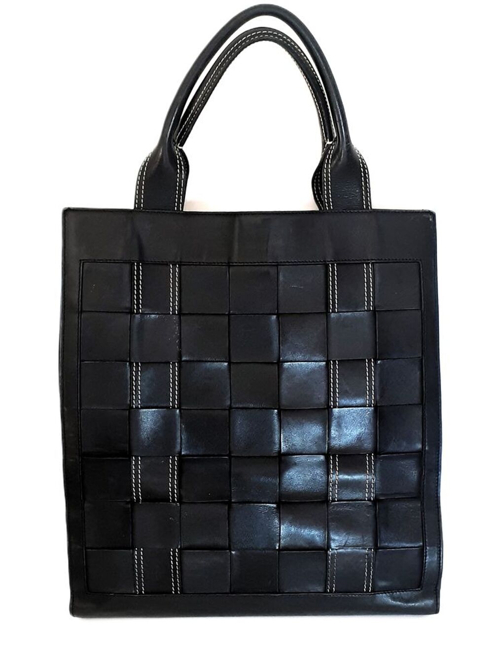 Sac a main vintage cuir veritable marque Sth&eacute;phan Kelian P Maroquinerie
