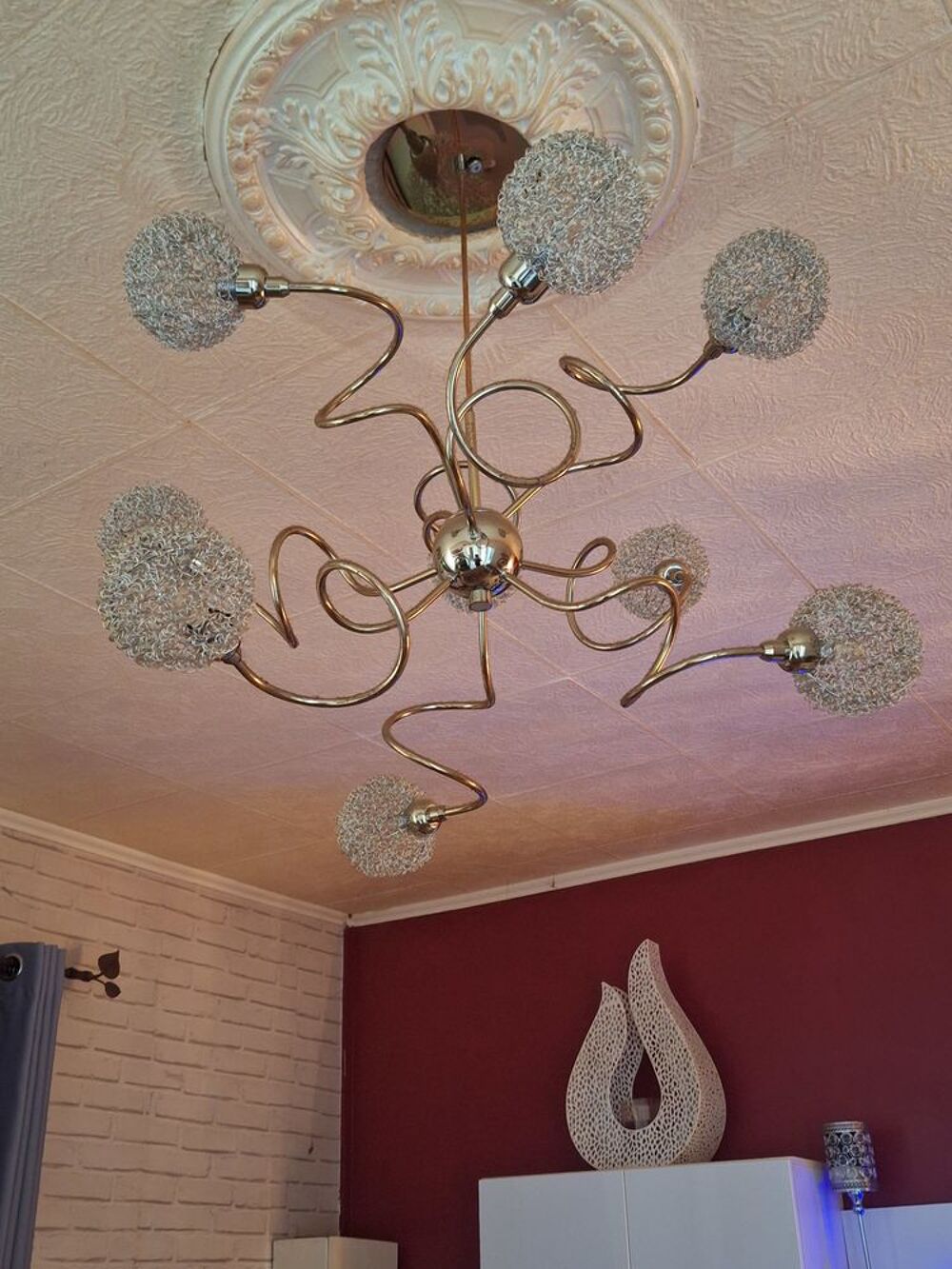lustre argent&eacute; Décoration