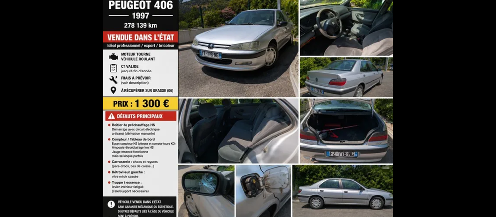 406 1.9 DT SL 1997 occasion 06130 Grasse