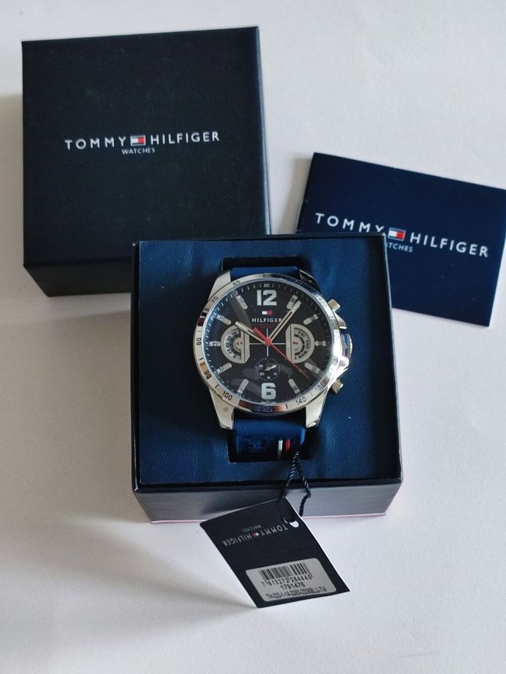 Montre Tommy Hilfiger avec Bracelet en Silicone 1791476, Bleu, Neuve Bijoux et montres