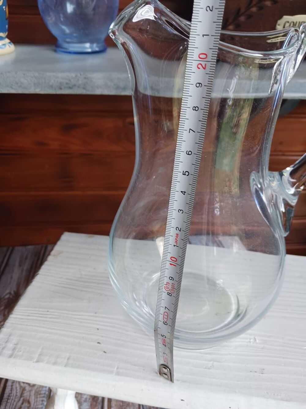 Carafe en verre transparente avec anse 