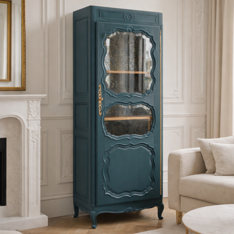 (Livraison ?) Vitrine ancienne r�nov�e ? Bleu des Vosges Li 620 Rennes (35)