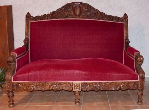 Banquette Canap Salon ancienne style Louis XV 3 places 650 Vendme (41)