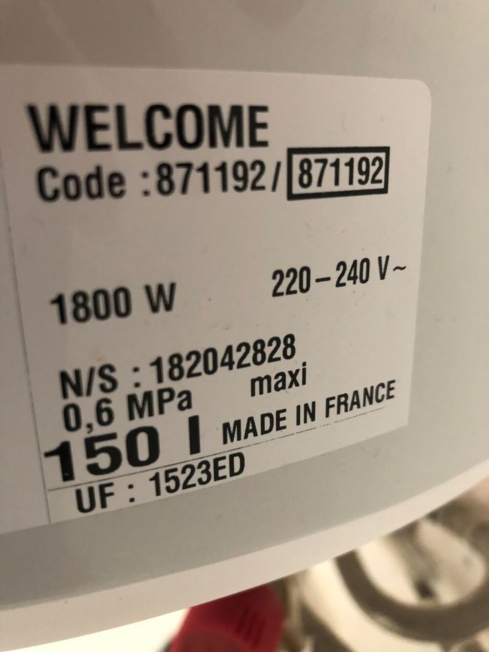 Cumulus 150 litres Cuisine