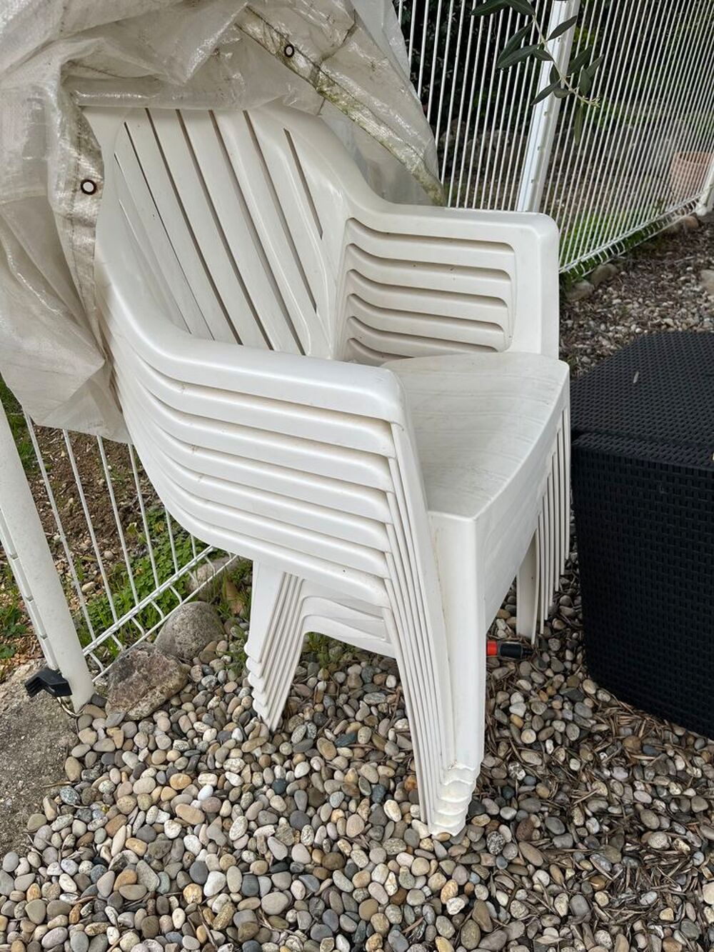 Fauteuil blanc ext&eacute;rieur Jardin