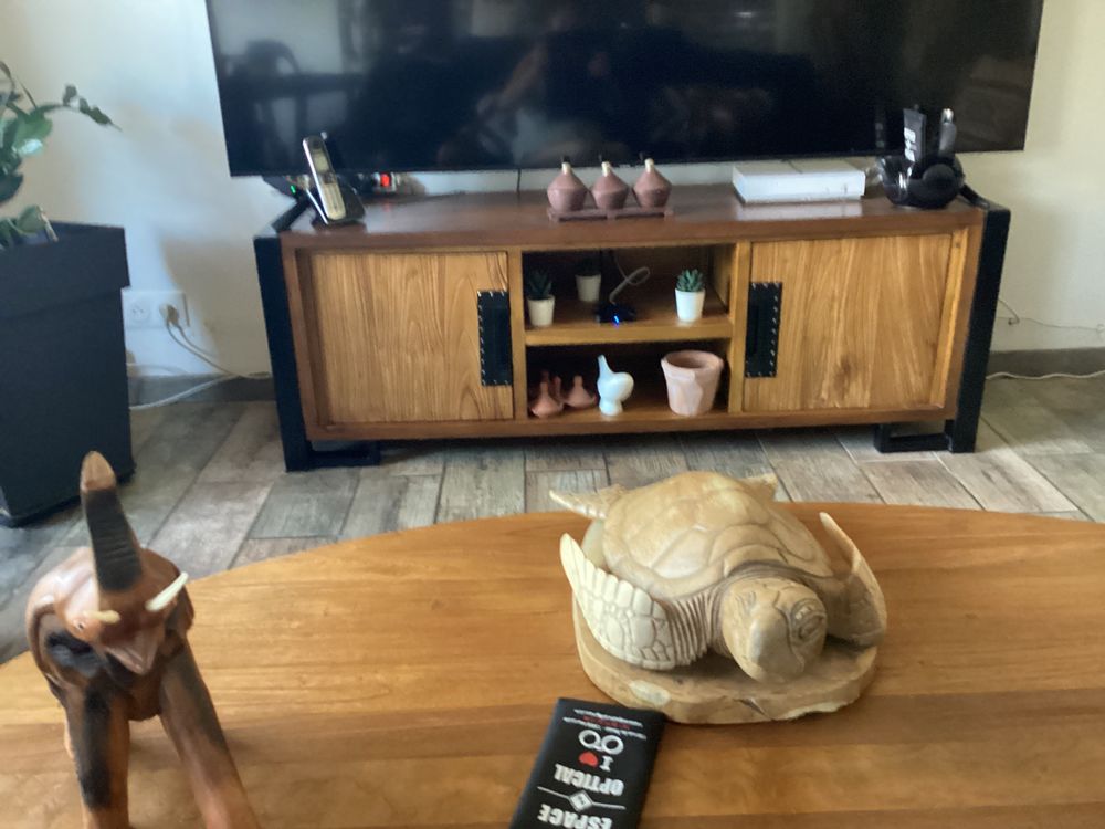 de meuble tv teck et fer 150cms Meubles
