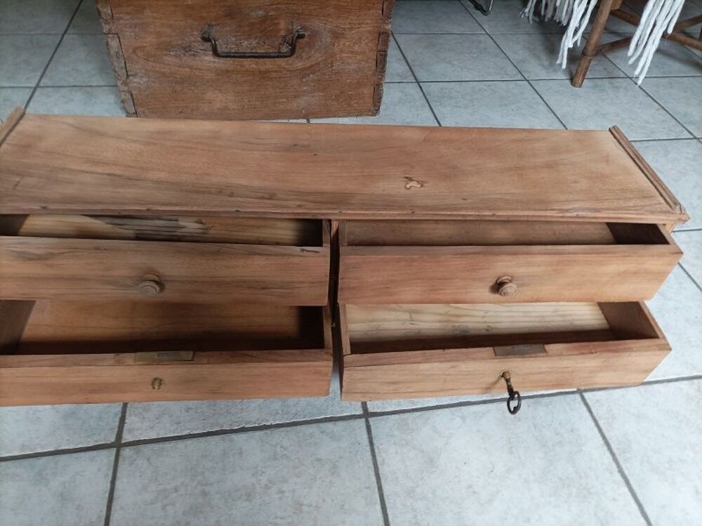 meuble tiroir serrure dessus bureau bois massif A&eacute;ro-gomm&eacute; d Meubles