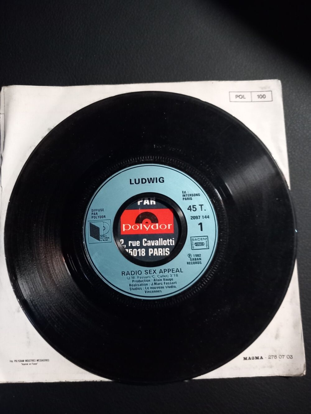 45 Tours, Ludwig, radio sex appeal CD et vinyles