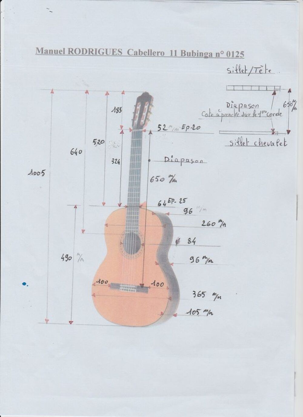 GUITARE CLASSIQUE 4/4- Manuel RODRIGUEZ N&deg; 0125 Instruments de musique