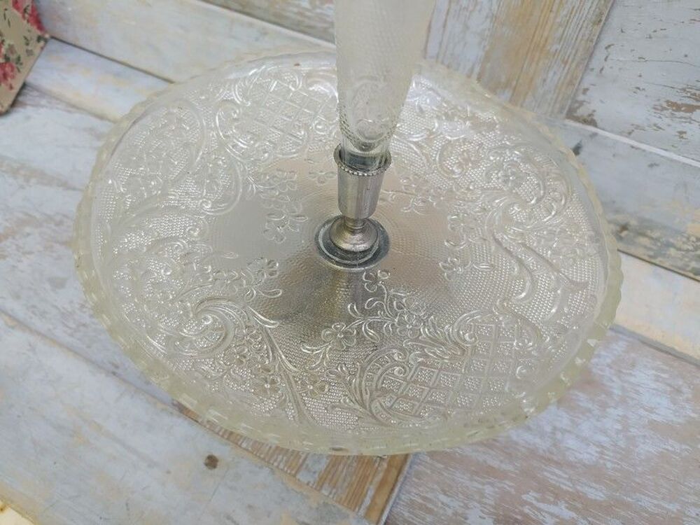Ancien Surtout de Table Tulipier Verre Moul&eacute; et R&eacute;gule 
Décoration