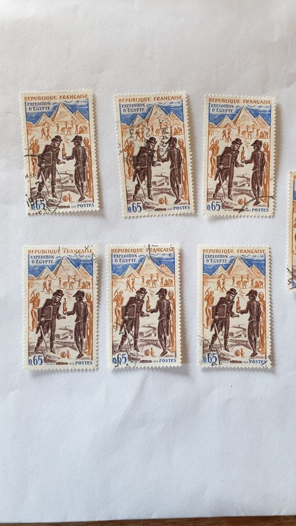 Timbre France Exp&eacute;dition d'Egypte 1972 oblit&eacute;r&eacute;s neuf avec g 