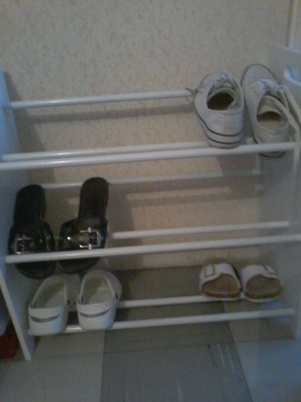 &Eacute;tag&egrave;re de rangements en bois blanc Chaussures