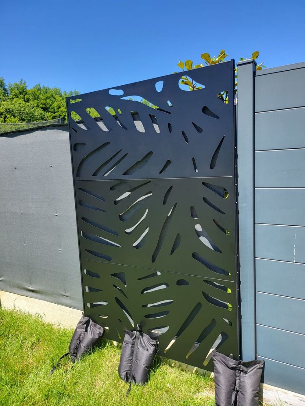 Panneau D&eacute;coratif en M&eacute;tal Noir pour Jardin Dcoration