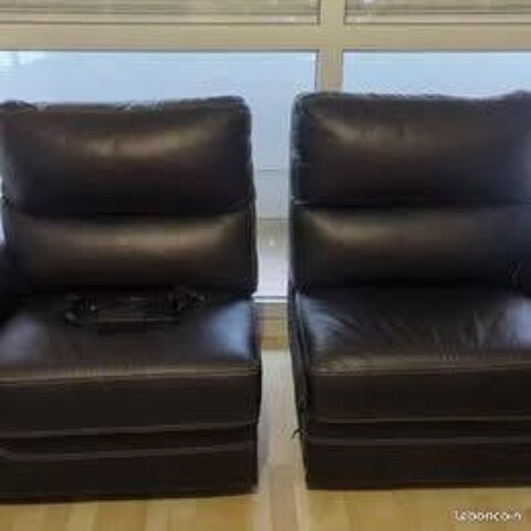Canap� relax �lectrique 2 places cuir noir 350 Lormont (33)