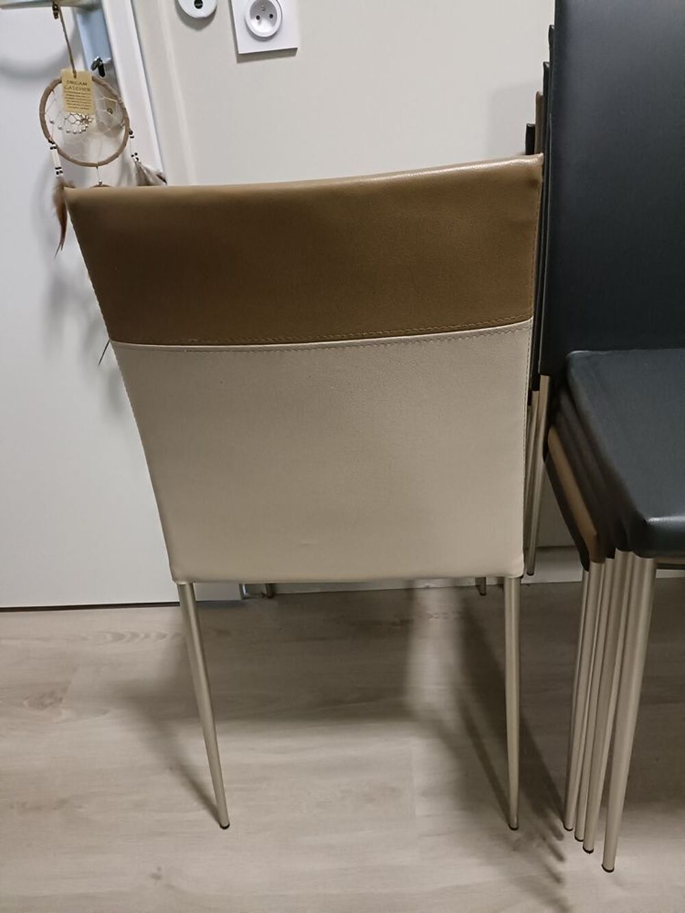 Lot de 6 chaises beiges/marrons et grises/noires Meubles