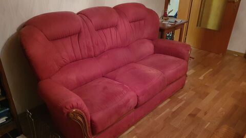 Canap tissu rouge et fauteuil tissu rouge avec repose-jambe 400 Neuviller-la-Roche (67)