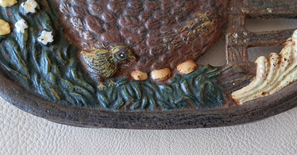 dessous de plat rectangulaire &agrave; bords arrondi en fonte Décoration