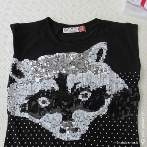 DEBARDEUR NOIR et POIS BLANC  ZARA  BASIC  7 Saint-Genis-Laval (69)