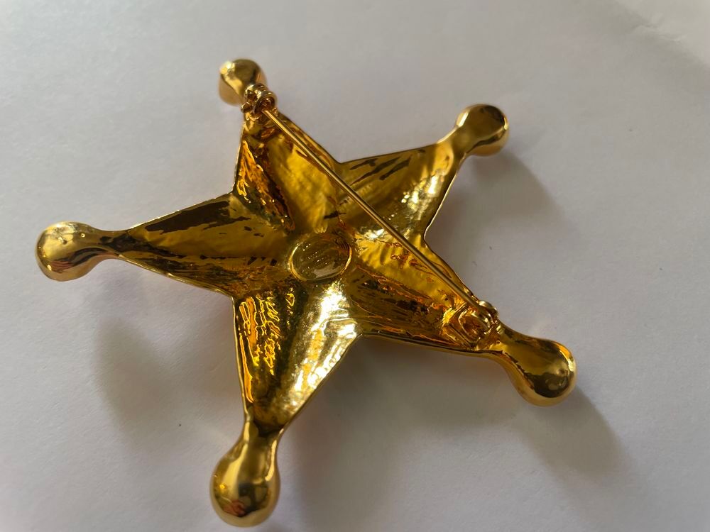 Broche dor&eacute; &eacute;toile strass Ines De La Fressange Bijoux et montres
