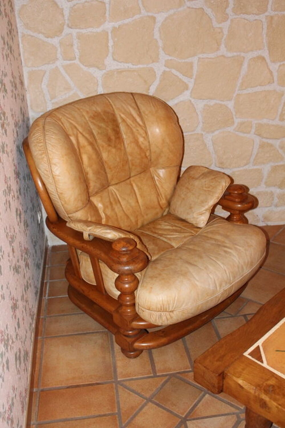 SALON CUIR 3 PLACES ET 2 FAUTEUILS Meubles