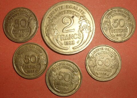 Lot de 6 pices en Francs de type MORLON Dores. 20 Montreuil (93)