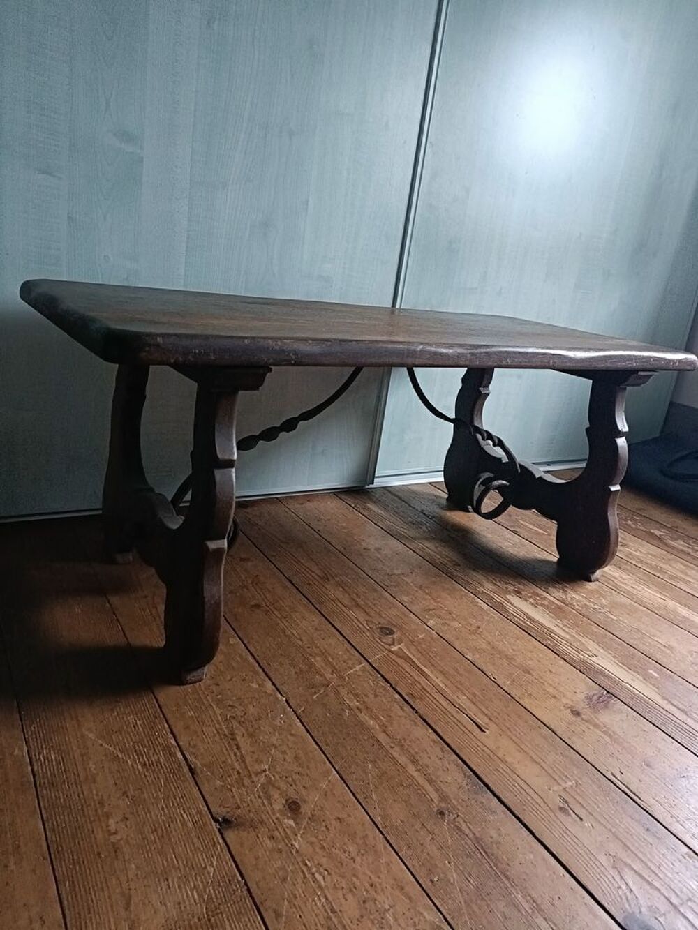 Table Basse Ancienne en Ch&ecirc;ne Massif Meubles