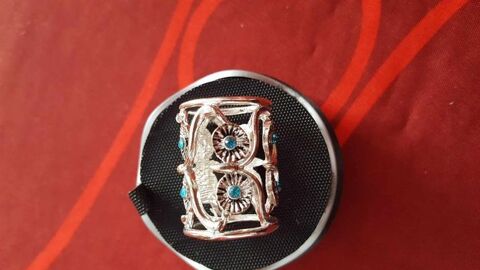  Bague vintage, tonneau stress bleus artisanale T 55 N° 1320 5 Beaune (21)