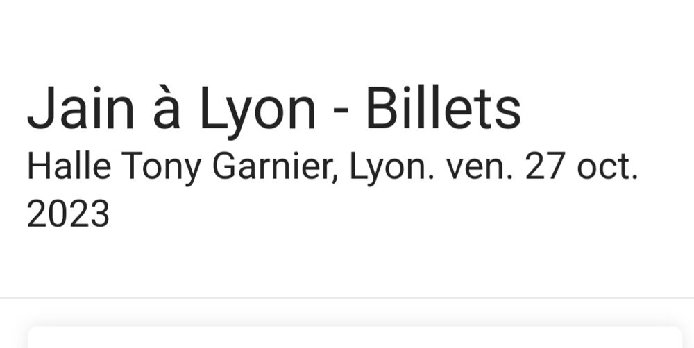 Revente places concert de Jain Lyon Billetterie