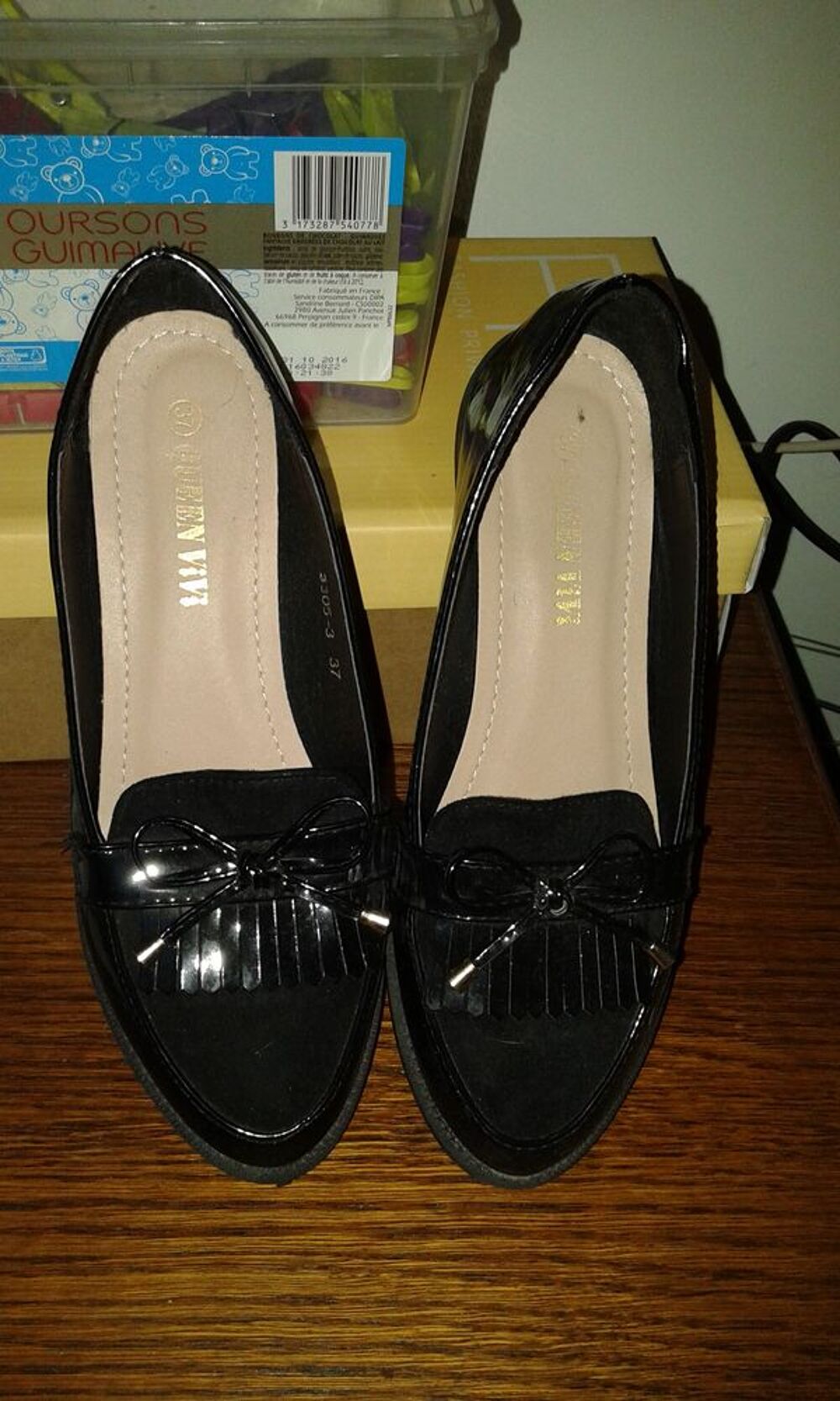 mocassin femme noir p 37 Chaussures