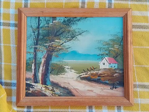 Tableau 27 x 23 cm : Peint  la main - Vintage des Annes 80 16 La Fert-Alais (91)