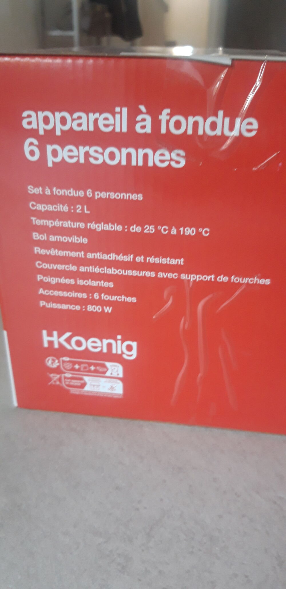 Appareil &agrave; Fondue &eacute;lectrique 6 personnes - H.Koenig - 800 W Electroménager