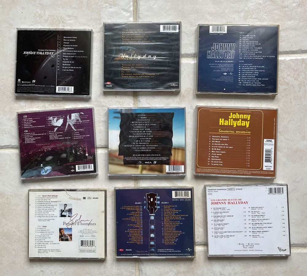 CD " Johnny HALLYDAY " LOT de CD &amp; ALBUM CD et vinyles