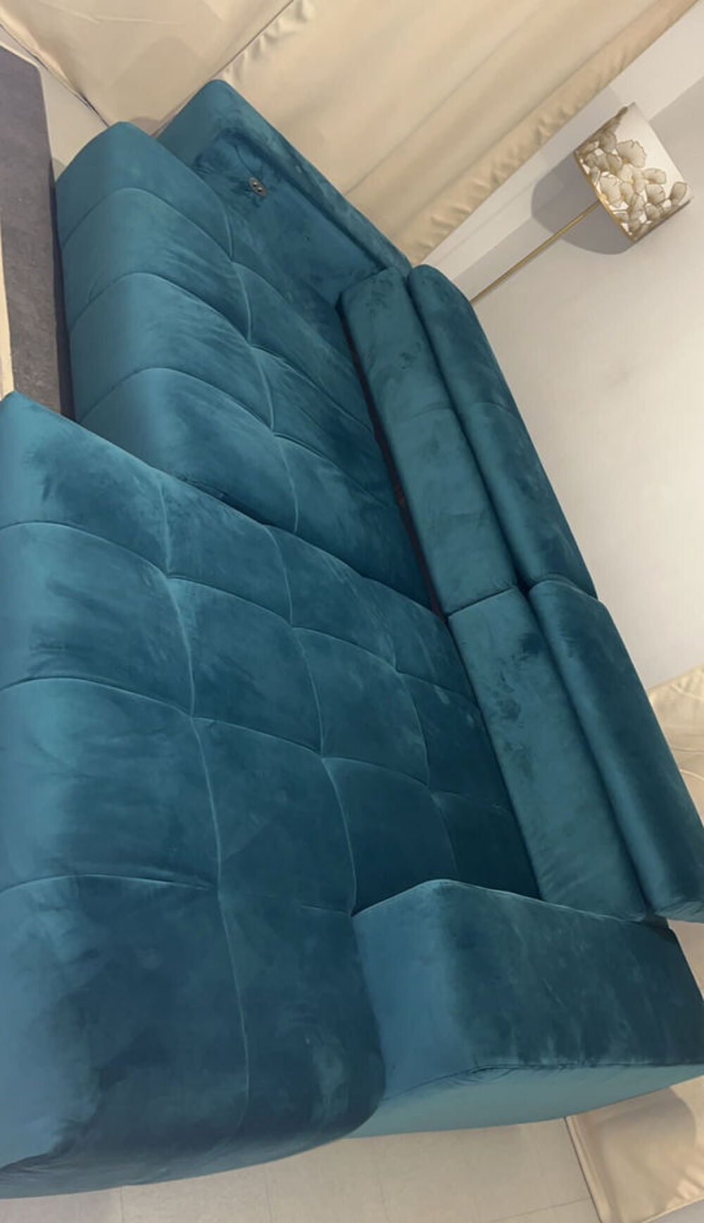 Canap&eacute; d'angle relax &eacute;lectrique 4 places ORION coloris vert Meubles
