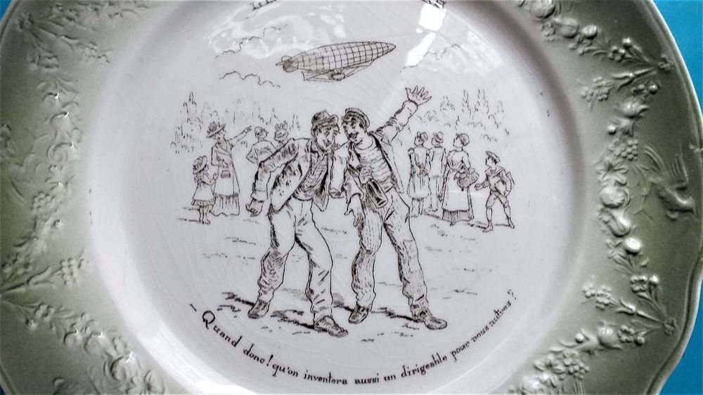 ASSIETTE PARLANTE K &sect; G LUNEVILLE : les dirigeables 