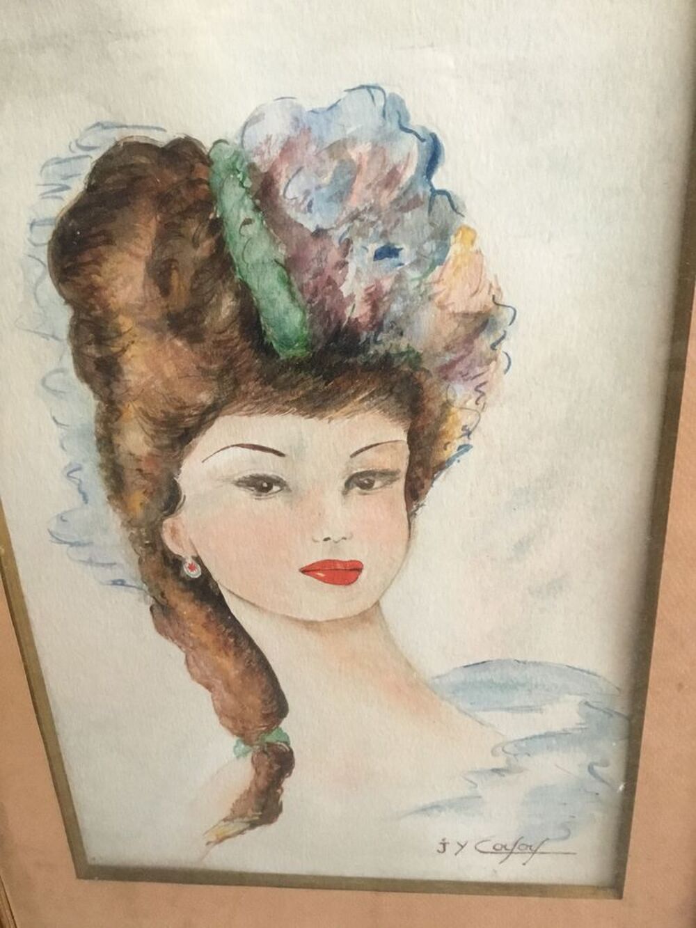 2 TABLEAUX anciens , aquarelle et peinture dont J.B VALADIE 