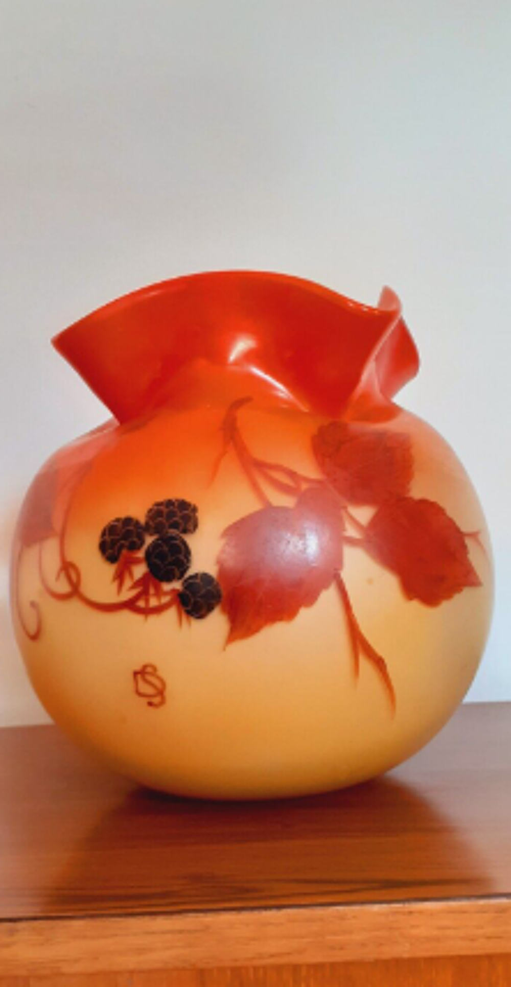 pr&eacute;cieux : Grand Vase Boule Corole XIX&egrave;me Atelier Legras Mon Meubles
