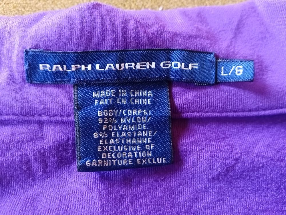 Pull en stretch Ralph Lauren Golf violet demi-zipp&eacute; Vtements