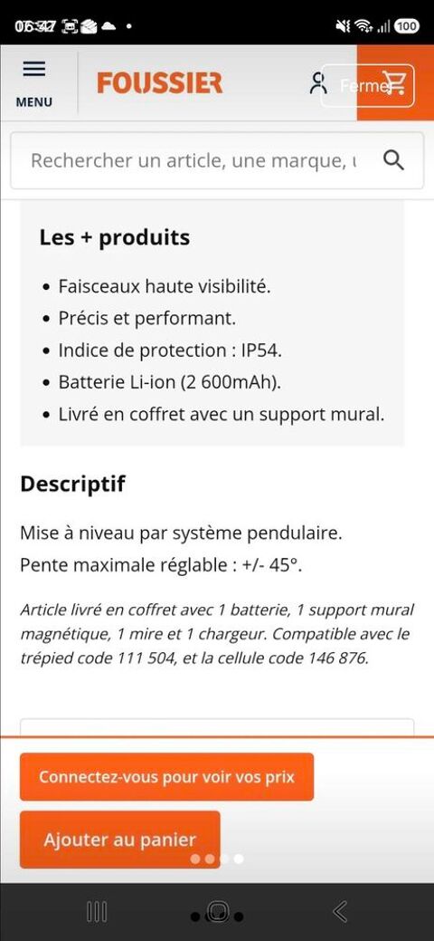 Niveau laser croix vert 150 Pont-Évêque (38)