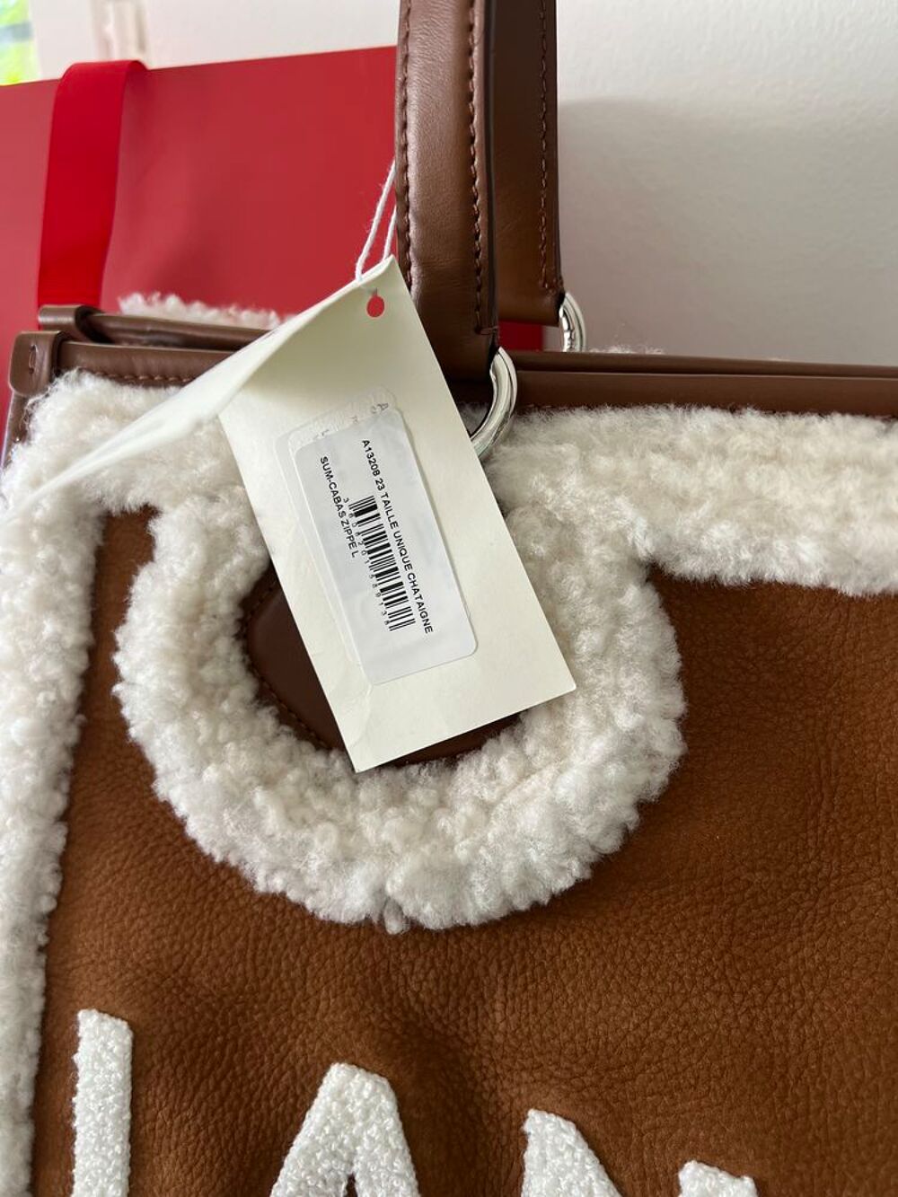 Lancel Tote sac cabas zippe mouton Maroquinerie