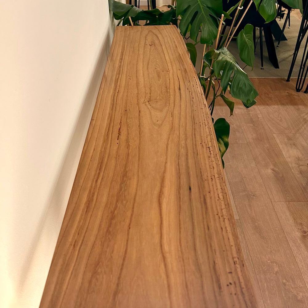 Console d'entr&eacute;e en bois massif et m&eacute;tal noir Meubles