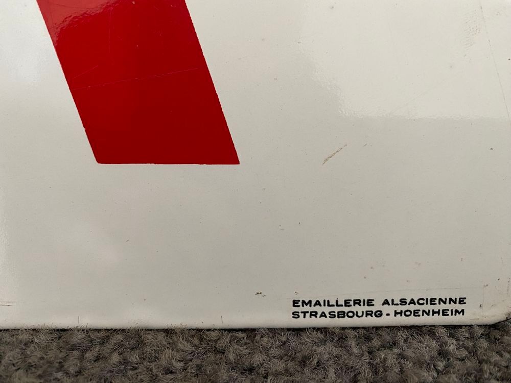 ANCIENNE-PLAQUE-EMAILLEE-PHILDAR-DOUBLE-FACE-mercerie-ancien 