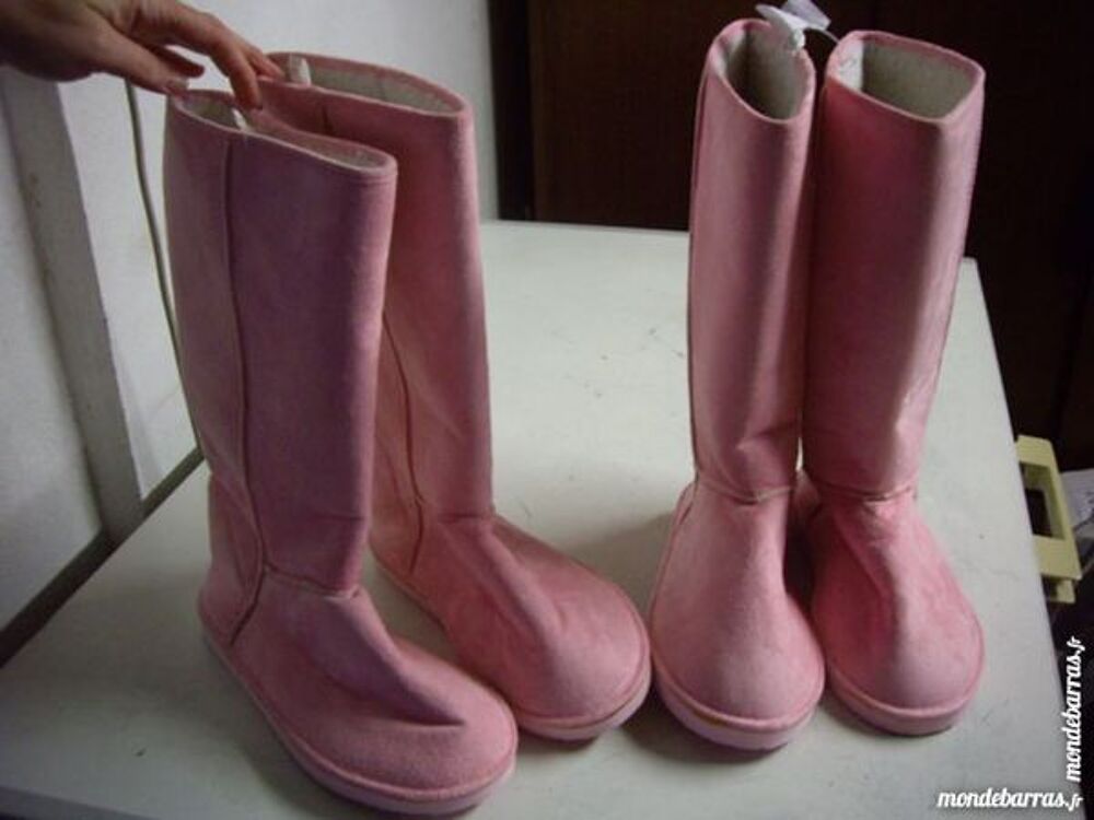 Bottes fourr&eacute;es Rose pt 38-neuves Chaussures