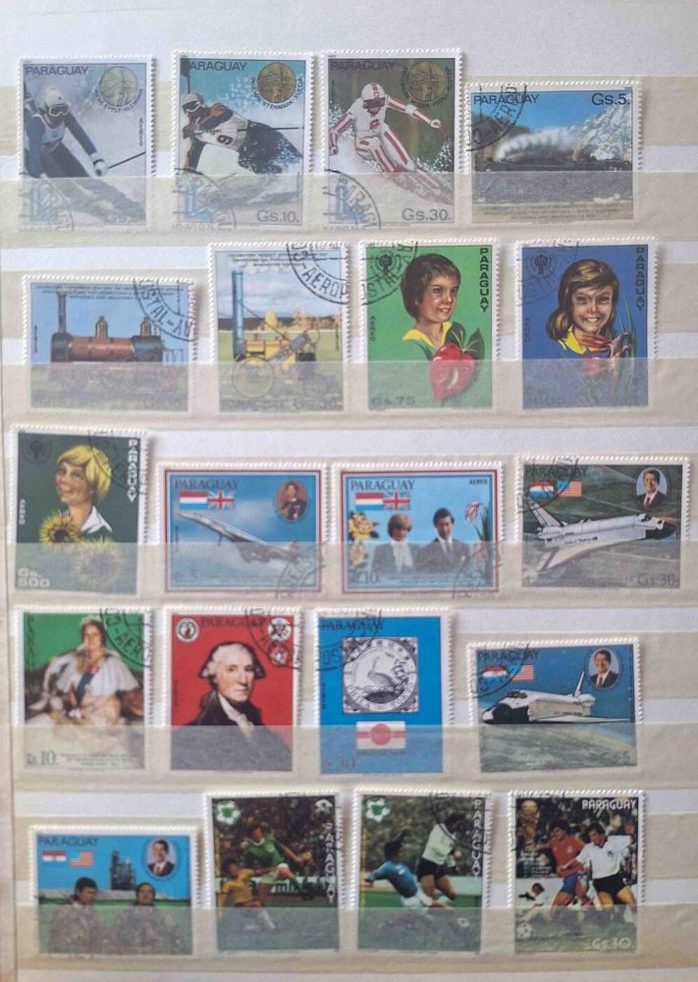 S&eacute;rie de timbres de collection du Paraguay bis 