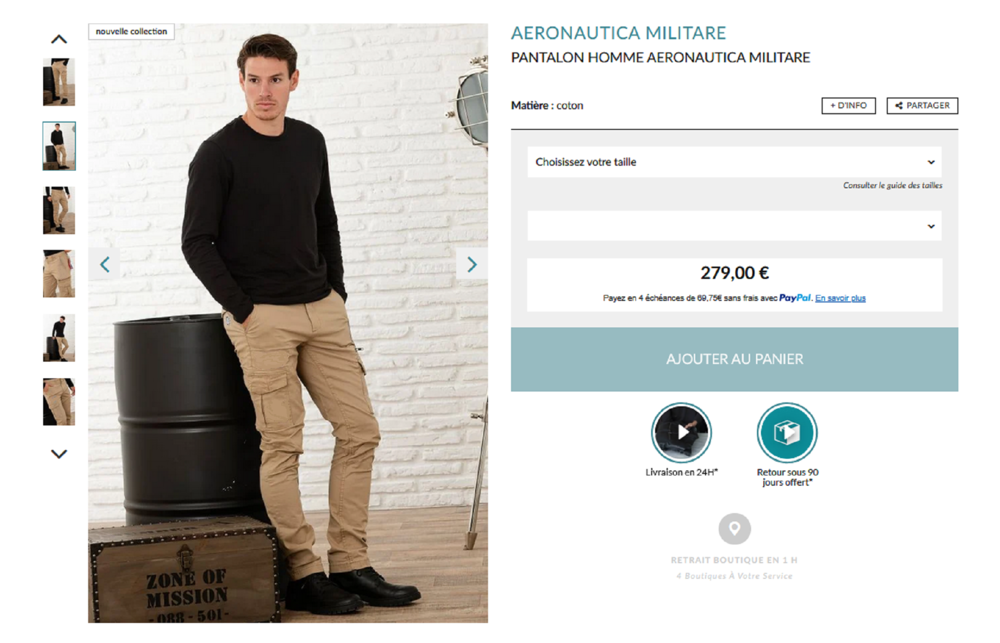 Pantalon A&eacute;ronautica Militare Taille M Vêtements